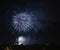 Awesome multi color fireworks explosions lighting sky