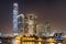 Awesome night view of skyscraper and Union Square, Hong Kong