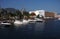 Awesome panorama of yachts at bay of mexican city of Acapulco in Mexico landscape