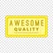 Awesome quality label icon, cartoon style