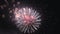 Awesome Real Firework on Deep Black Background Sky on Fireworks festival from river bank over night city lights in