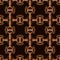 Awesome seamless pattern with copper decorative elements on dark brown background