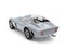 Awesome shiny silver vintage race car - top back view