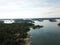 Awesome sunnyday in archipelago by drones poin of view the gulf of Finland