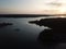 Awesome sunset in archipelago by drones point of view in Finland