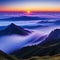 awesome sunset and mountain minimalist Splendid nature landscape during Stunning mountain scenery with picturesque