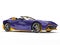 Awesome super sports car with crazy purple paint job with yellow details