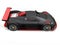 Awesome supercar in matte black paint with bright red details - side view