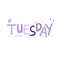 Awesome Tuesday Weekday Typography Doodle Vector