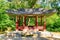 Awesome view of colorful pavilion in Huwon Secret Garden, Seoul