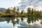 Awesome view of Matterhorn spire. Location place Grindjisee lake, Cervino peak, Swiss alp, Switzerland, Europe. Image of