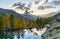 Awesome view of Matterhorn spire. Location place Grindjisee lake, Cervino peak, Swiss alp, Switzerland, Europe. Image of