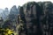 Awesome view of natural quartz sandstone pillars of the Tianzi Mountains in the Zhangjiajie National Forest Park , China