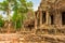 Awesome view of scenic ancient Bayon temple in Angkor Thom