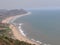 Awesome view of street junction at sea beach from top of a hill.