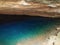 Awesome well with crystal clear blue water inside a cave, Pratina farm, Lencois, Chapada Diamantina, state of Bahia-Brasil/Brazil.
