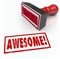 Awesome Word Rubber Stamp 3D Rating Review Feedback