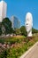 The Awilda biggest Head sculpture of Spanish sculptor Jaume Plensa at the Millennium Park in Chicago.