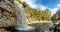 Awosting Falls in Minnewaska State Park Reserve . Autumn forest nature. Upstate NY, USA