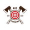 Axe Throwing Club wood target logo design