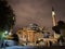 Ayasofya Museum, Hagia Sophia in Sultan Ahmet park in Istanbul, Turkey October 25, 2019 in a beautiful summer night scene and