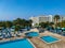 Ayia Napa, Cyprus - September 12, 2019: Ayia Napa, Cyprus - September 12, 2019: View from `Florida` hotel on the morning.