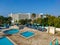 Ayia Napa, Cyprus - September 12, 2019: Ayia Napa, Cyprus - September 12, 2019: View from `Florida` hotel on the morning.