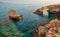Ayia Napa Love Bridge rocky coastline seafront, Cyprus