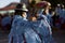 Aymara woman dancing at the Festival of the Virgen del Rosario in Chucuito, Puno, Peru.