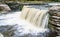 Aysgarth Falls are a three levels one mile stretch waterfalls in Yorkshire Dales National Park, River Ure