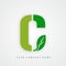 Ayurveda , environment or organic logo letter c