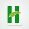 Ayurveda , environment or organic logo letter h