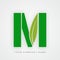 Ayurveda , environment or organic logo letter m