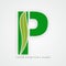 Ayurveda , environment or organic logo letter p