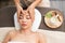 Ayurvedic Head Massage Therapy on facial forehead