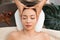 Ayurvedic Head Massage Therapy on facial forehead