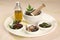 Ayurvedic Herbs with Mortar and Pestle
