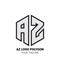 AZ Logo Polygon - Alphabet Logo in Polygon shape