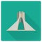 Azadi Tower at Tehran, Iran, flat design icon