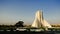 Azadi Tower with visible of dust and air pollution in the city. Tehran, Iran.