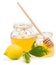 Azahar honey in jars with lemon and blossom