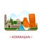 Azerbaijan country design template Flat cartoon st