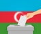 Azerbaijan election banner background. Ballot Box with blurred f Template for your design