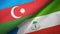 Azerbaijan and Equatorial Guinea two flags textile cloth, fabric texture