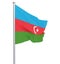 Azerbaijan flag blowing in the wind. Background texture. 3d rendering; waving flag. Isolated on white