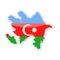 Azerbaijan Flag Country Contour Vector Icon