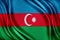 Azerbaijan flag. Flag with a glossy silk texture.