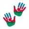 azerbaijan flag hand vector