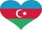 Azerbaijan flag heart