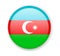 Azerbaijan flag. Round bright Icon on a white background